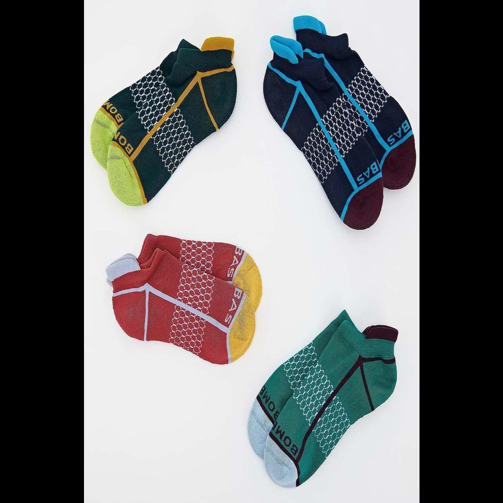 Bombas Men's Set of 4 Ankle Socks Neon